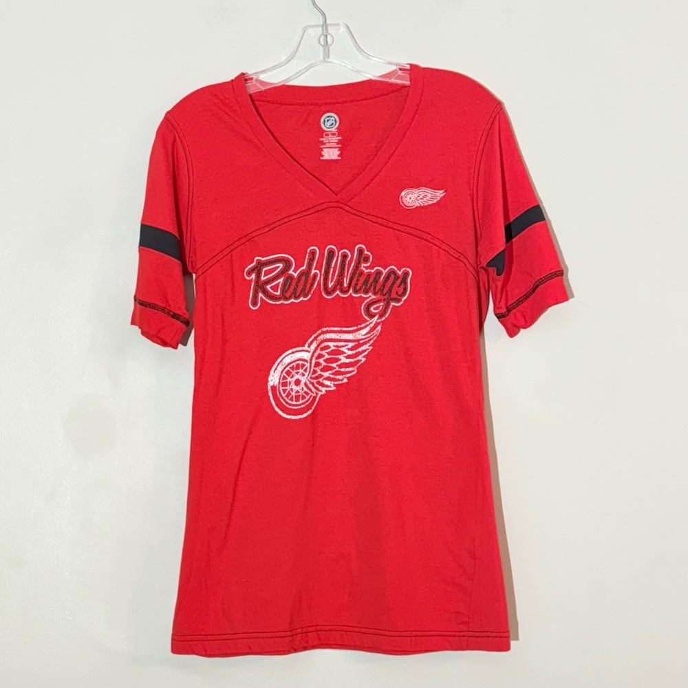 NHL Red Wings 100% Cotton T-Shirt Women’s L Official Licensed Embroidered Logo